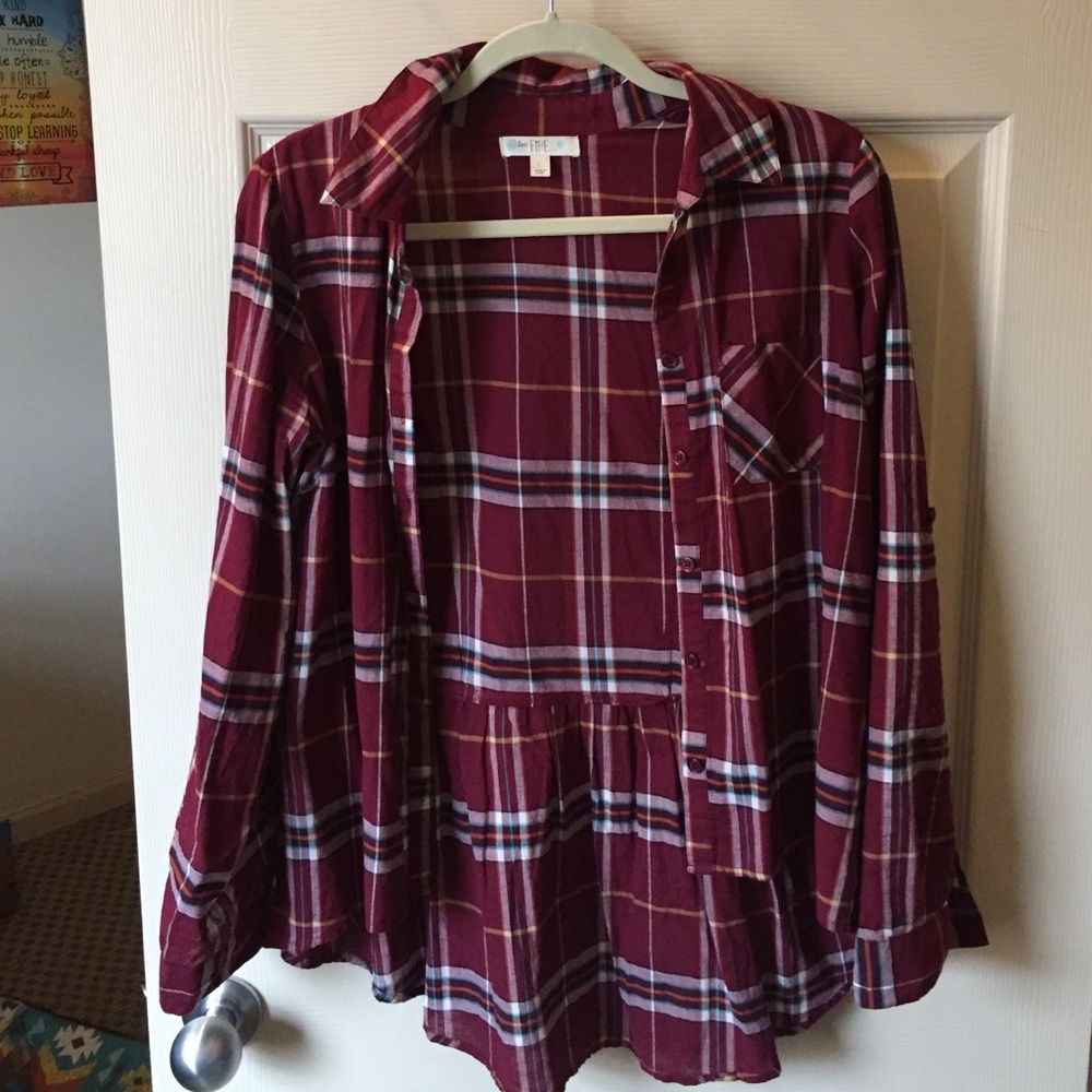 Red Flannel with ruched back