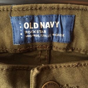 Army green rockstar skinny jeans