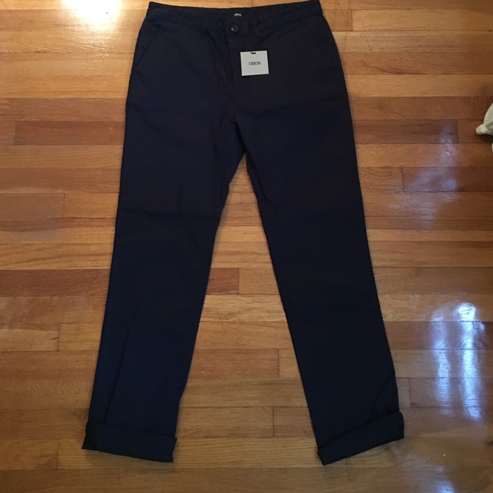 MENS ASOS Navy Blue Chinos