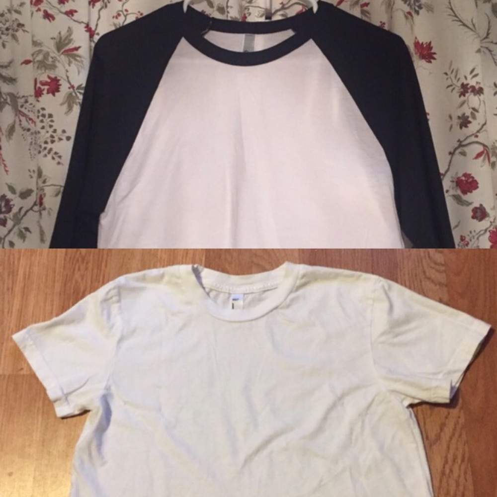 BUNDLE✨ AA crop top tee and AA crop baseball tee.