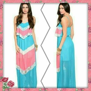 Beautiful Chevron print maxi dress -size sm or med