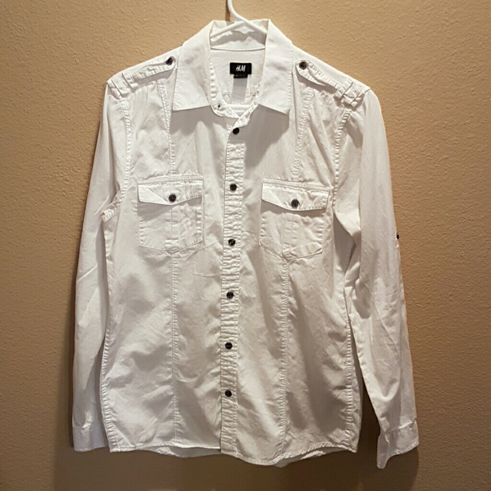 H&M White Button Down Shirt - S