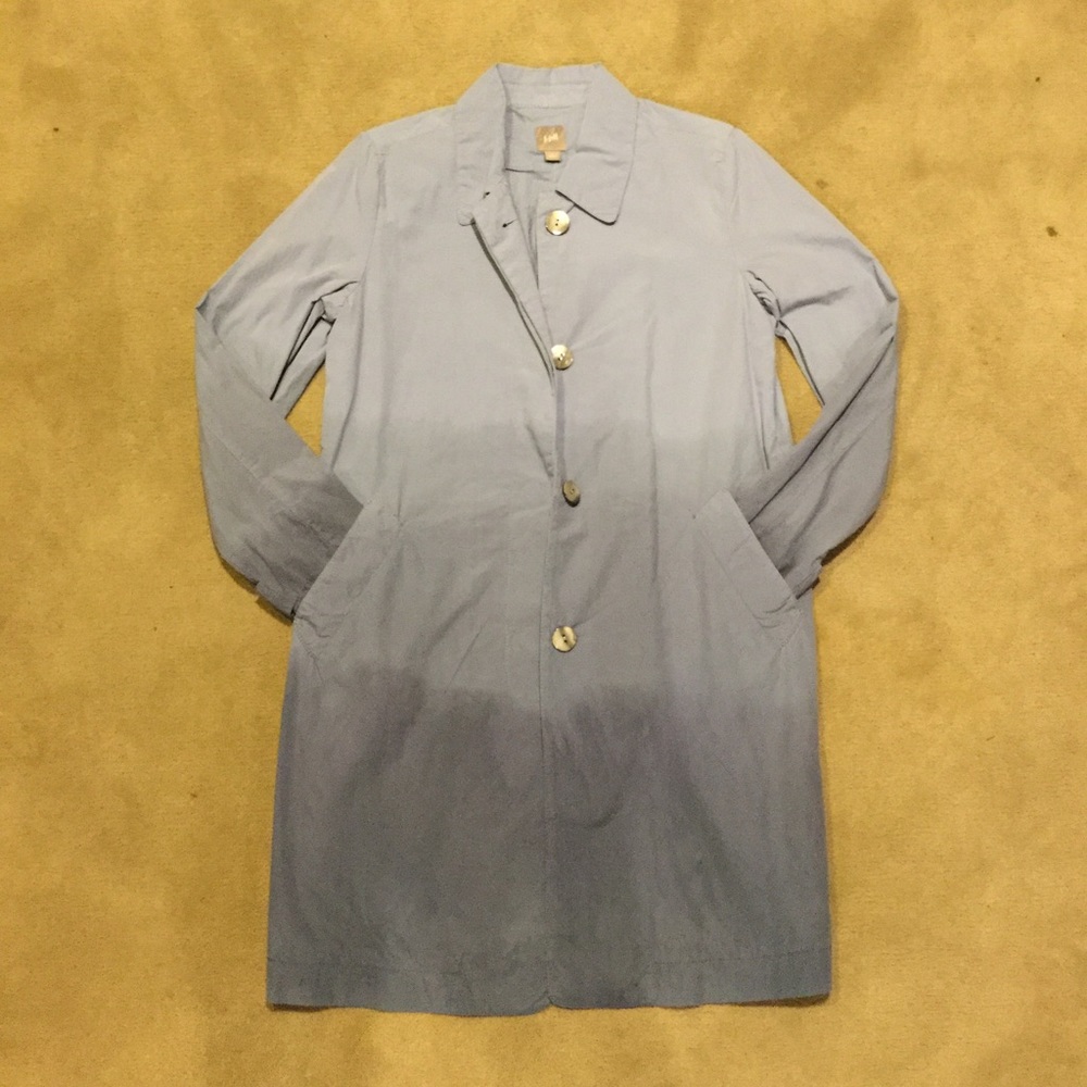 J. Jill Spring Blue Ombré Trench Coat XS