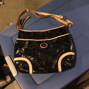 Coach black and brown purse