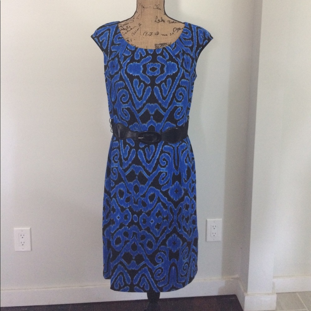 Royal blue and black business professional dress