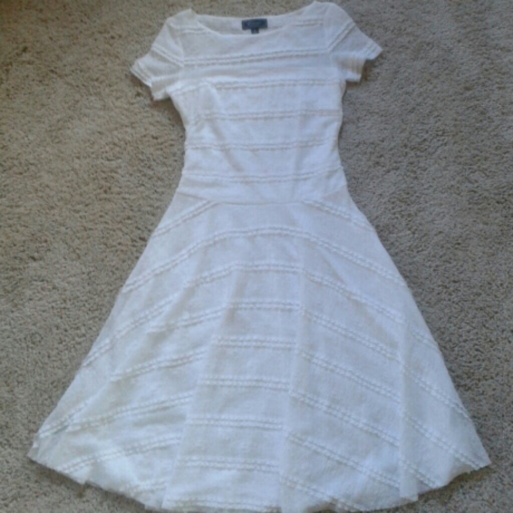 White Lace Ruffle Dress
