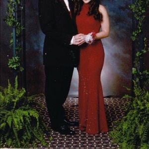 Red Sparkly Fitted Gown