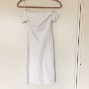 Zara white off-shoulder midi dress