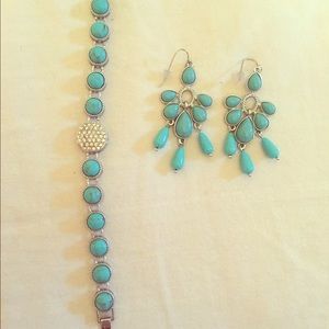 Turquoise Bracelet and Earring Set
