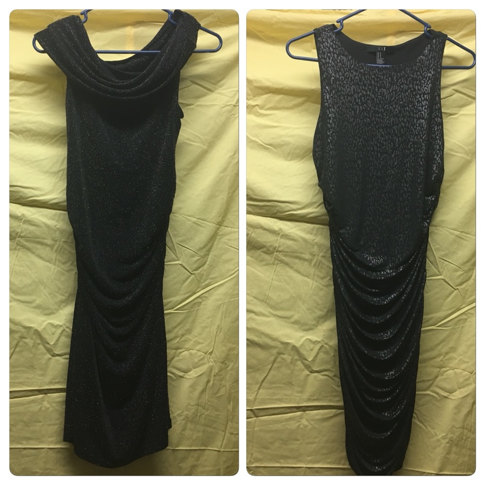 LOT OF TWO! Black/metallic dresses from Forever 21