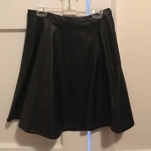 Black pleather circle skirt