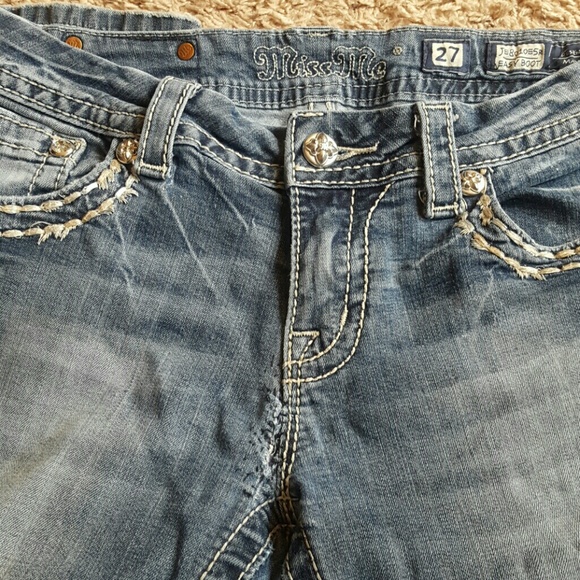 Miss Me Ripped and Studded Jeans 27/31 - Picture 3 of 4