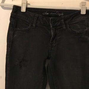 American Eagle Black Distressed Jeans 2