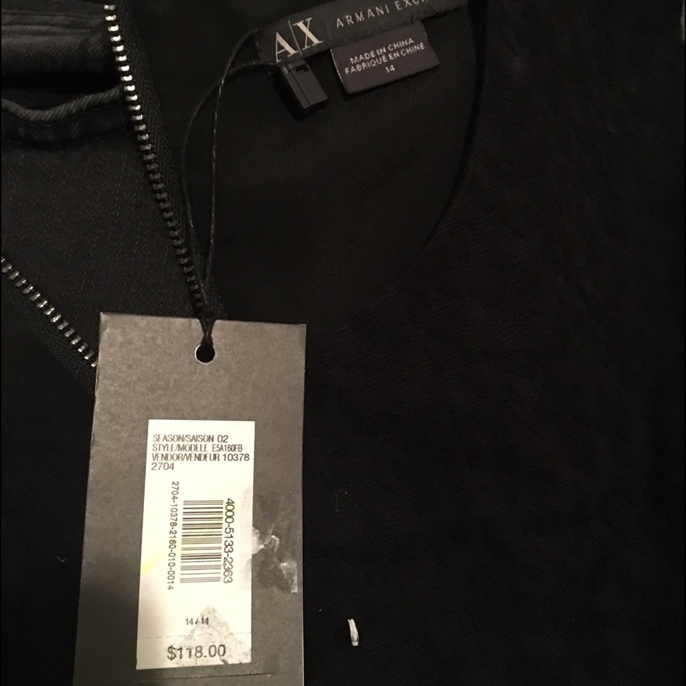 Never Worn Armani Exchange Black Dress
