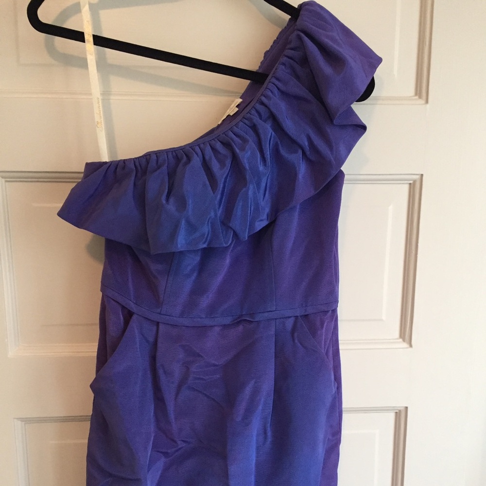 Shoshanna purple one shoulder cocktail dress