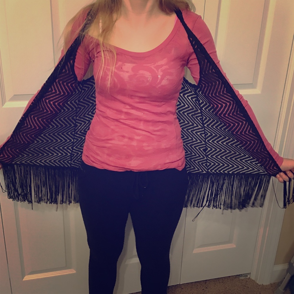 Bohemian fringe knit vest!