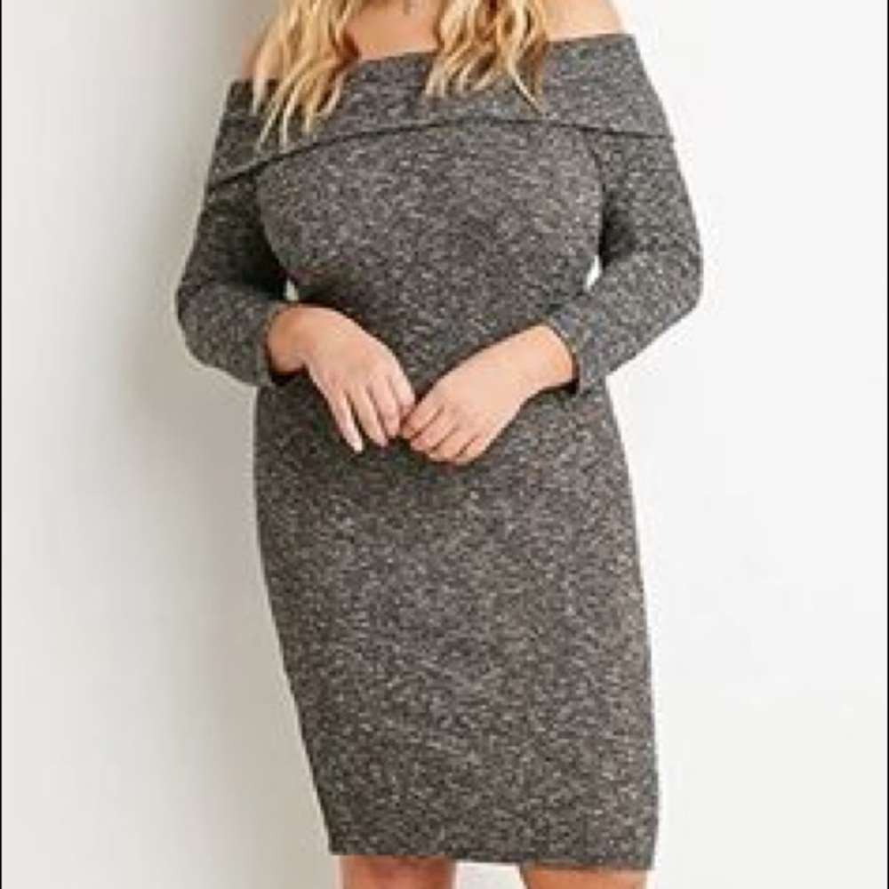 SOLDForever 21 Plus Off The Shoulder Sweater Dress