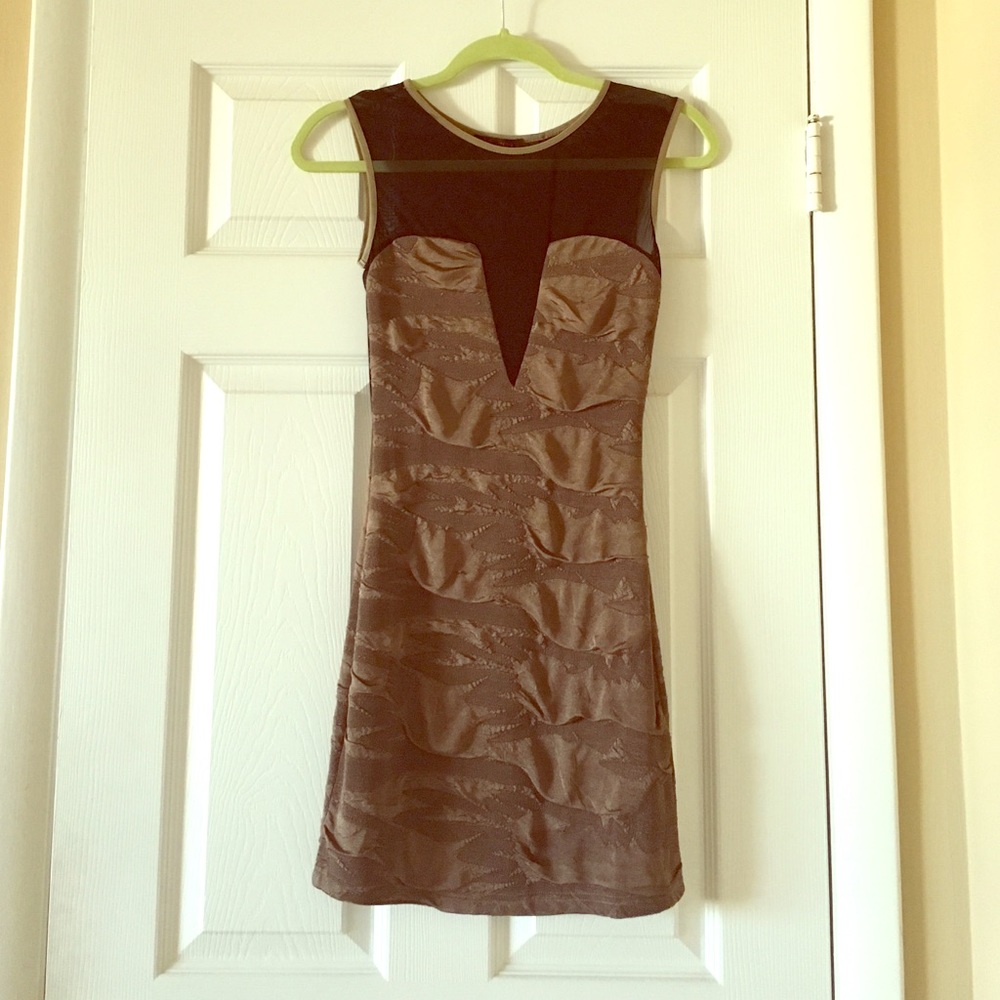 Sheer black and brown dress