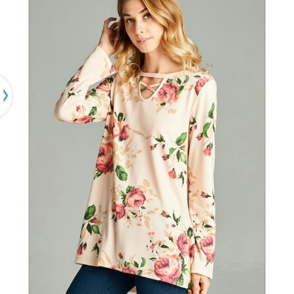 Floral Print French Terry Top