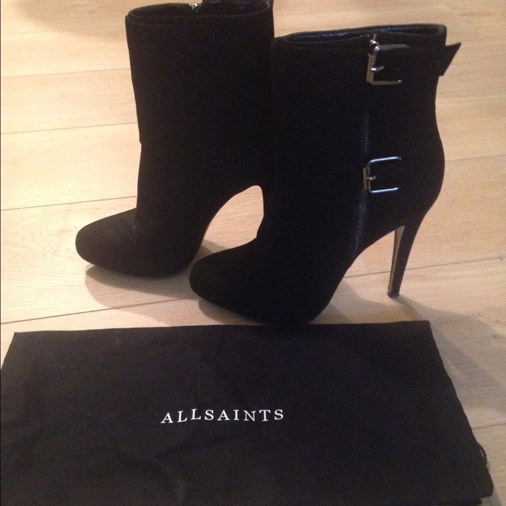 AllSaints black high heel boots - Picture 1 of 1