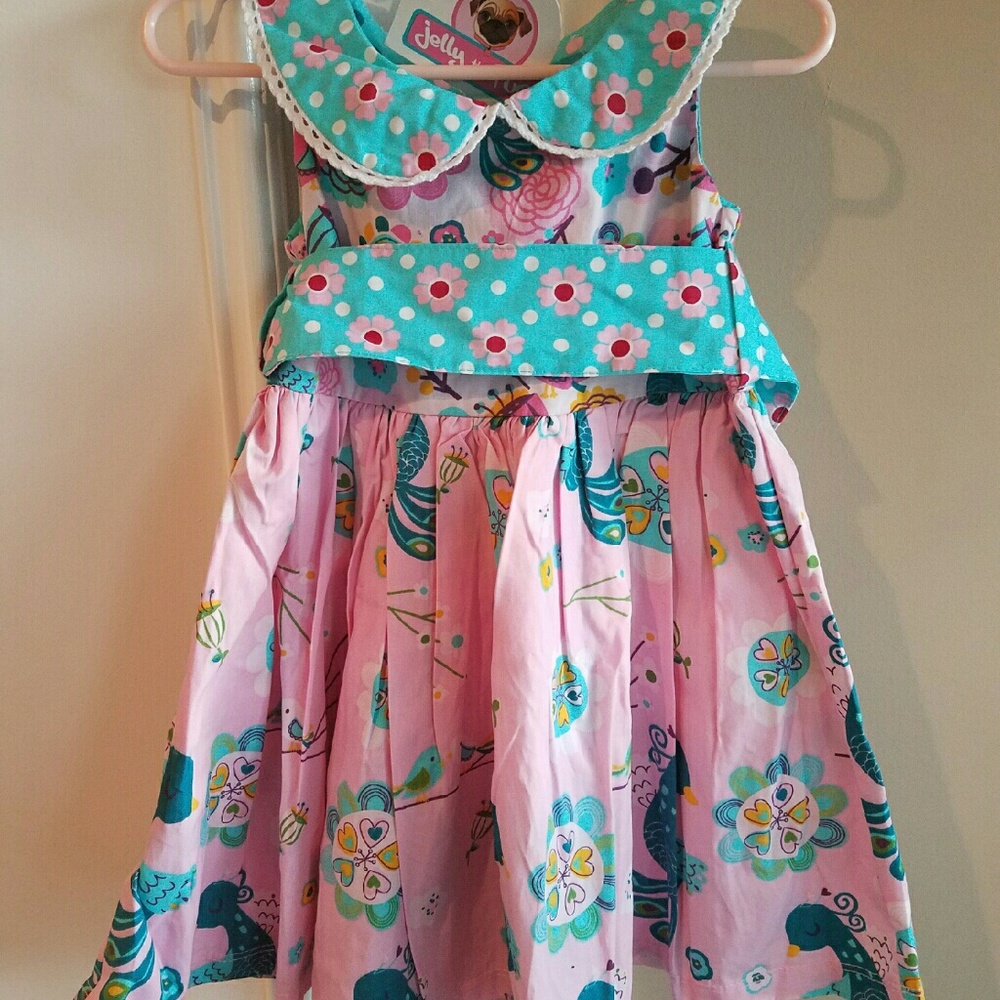 NWT Adorable Jelly the Pug brand Pink Print Dress