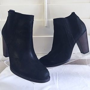 Women's JOIE ANKLE BOOTS BLK SUEDE SZ.39 NICE!