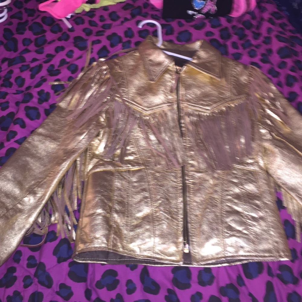 Gold leather jacket