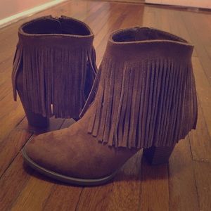 Fringe booties