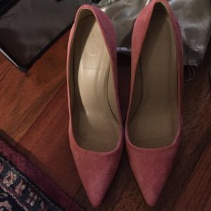 Pink suede J Crew heels