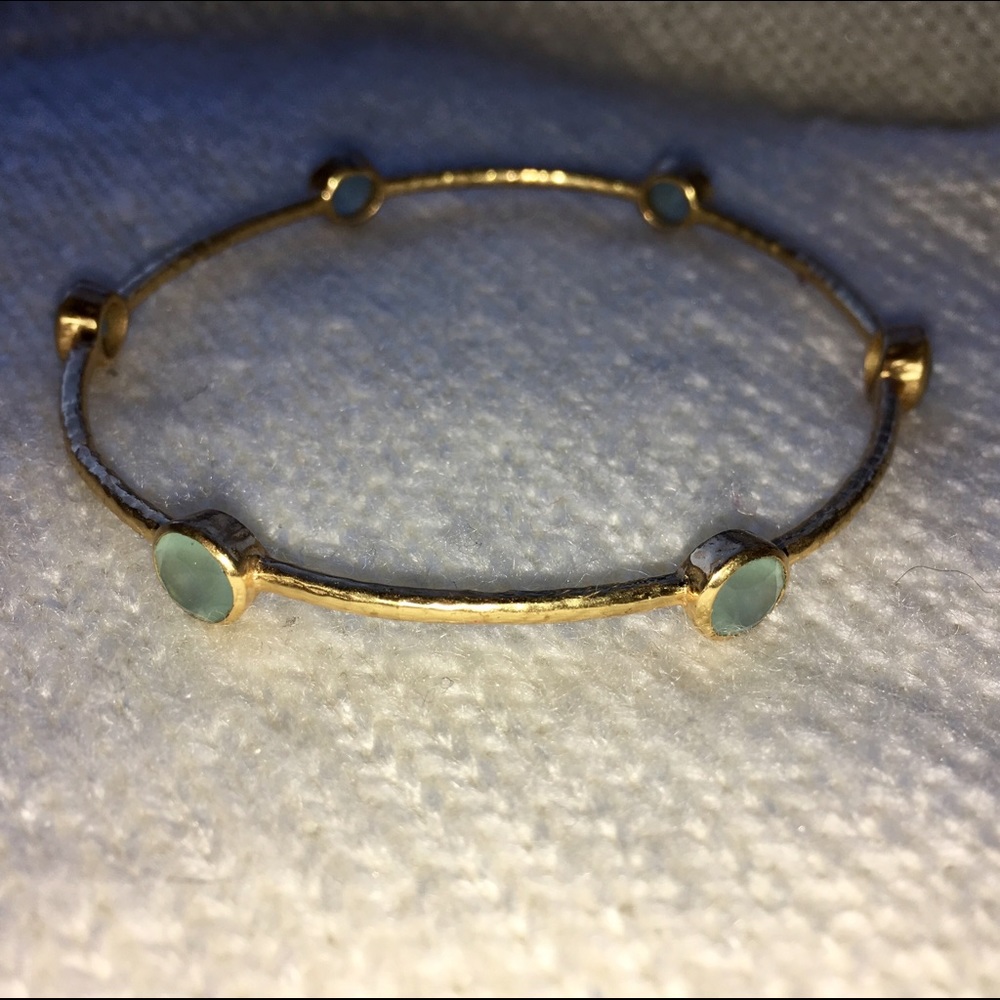 Gold Plated Bracelet with Turquoise Stones NEW