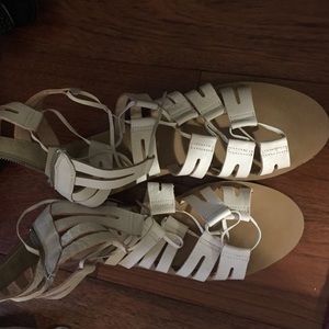 Pale pink J Crew gladiator sandals