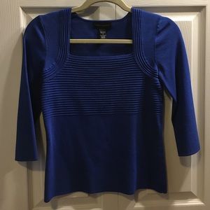 Blue Three-Quarter Sleeve Top