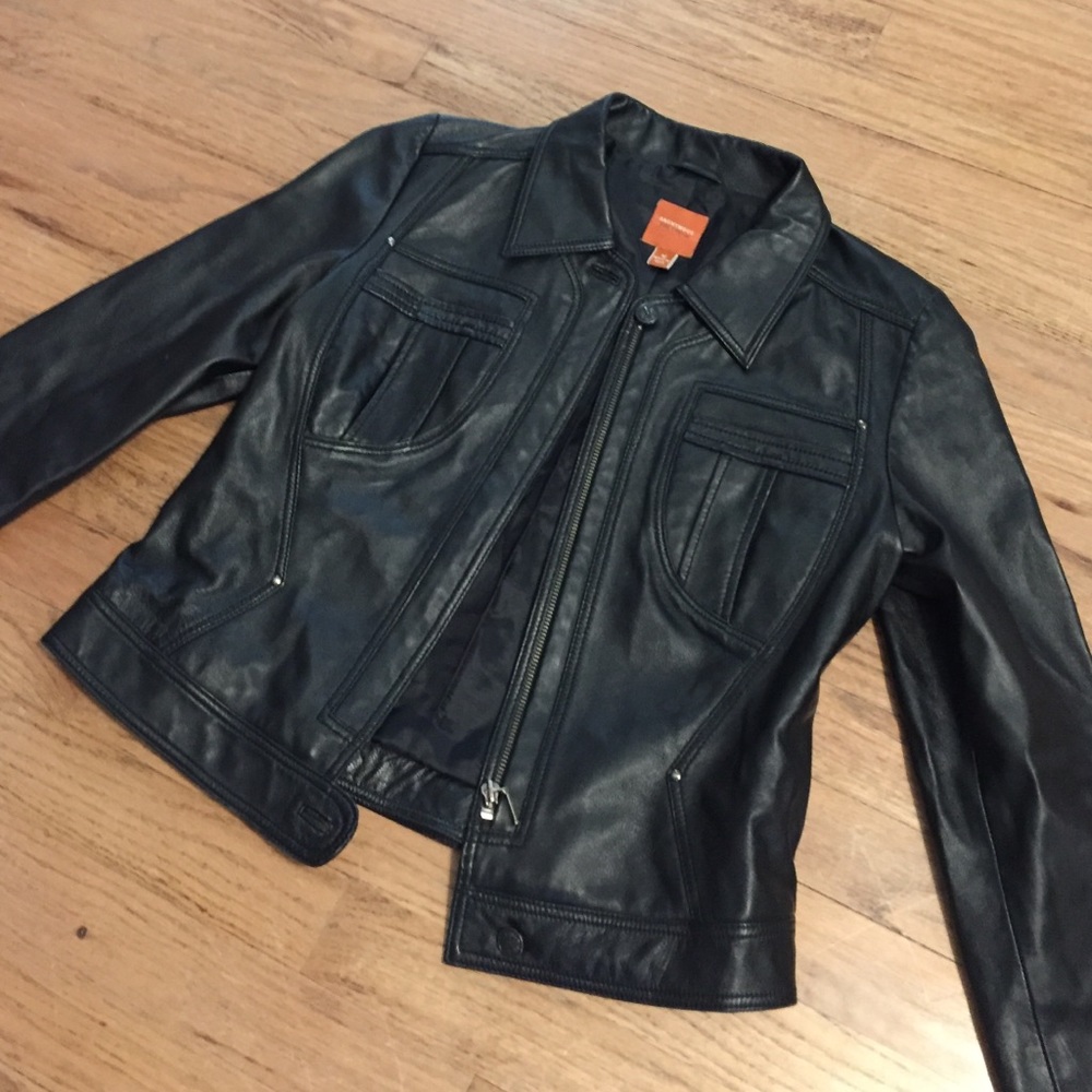 Anonymous black leather jacket size Medium NWOT