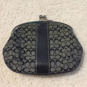 Coach - black monogram coin purse