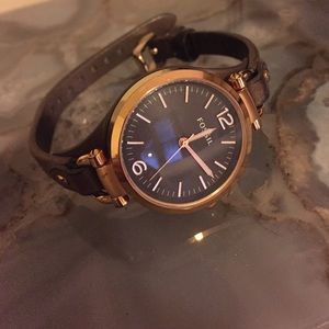 Fossil Georgia Brown Leather Watch