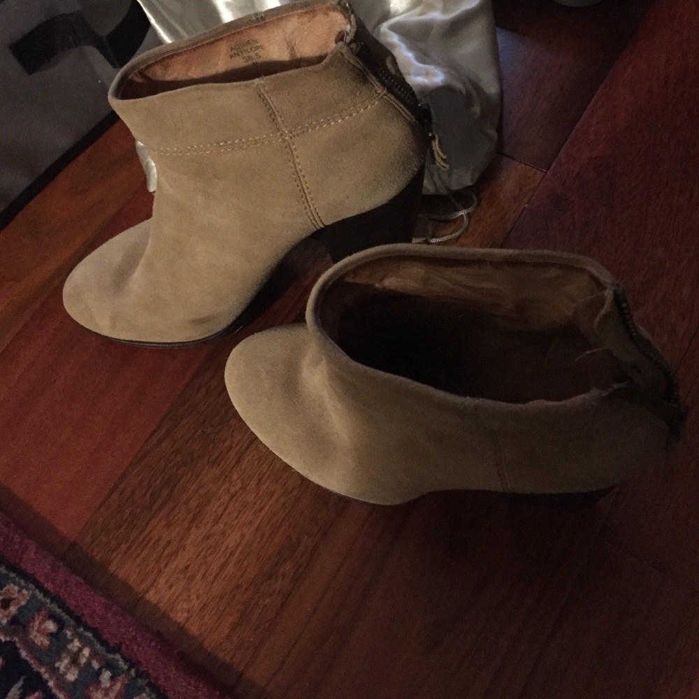 Tan modern vintage booties