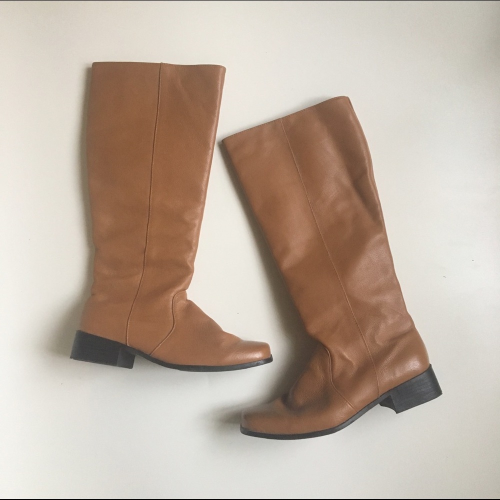 Brown Faux Leather Boots
