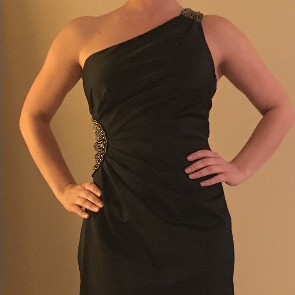 Black embellished cocktail dress
