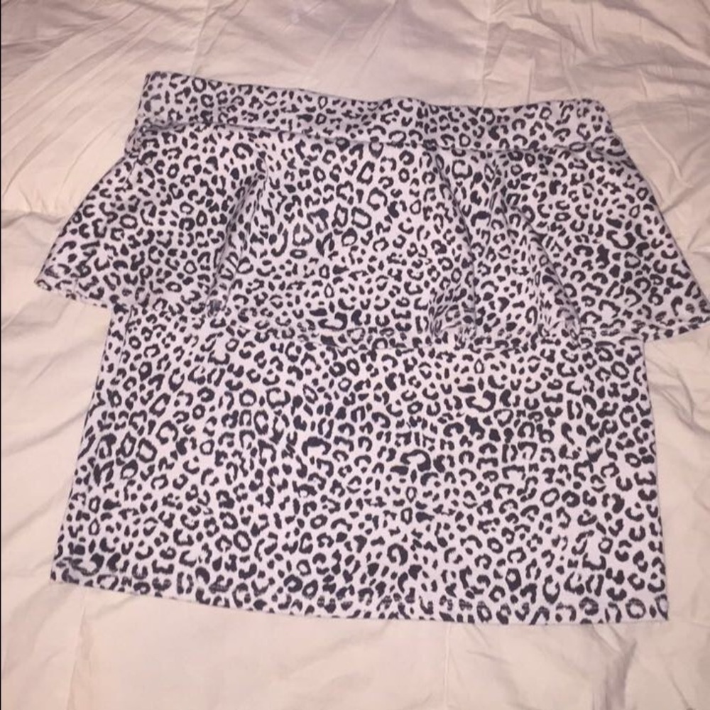Leopard print peplum skirt