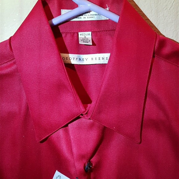 Geoffrey Beene Red Dress Shirt - M - NWT - Picture 3 of 4