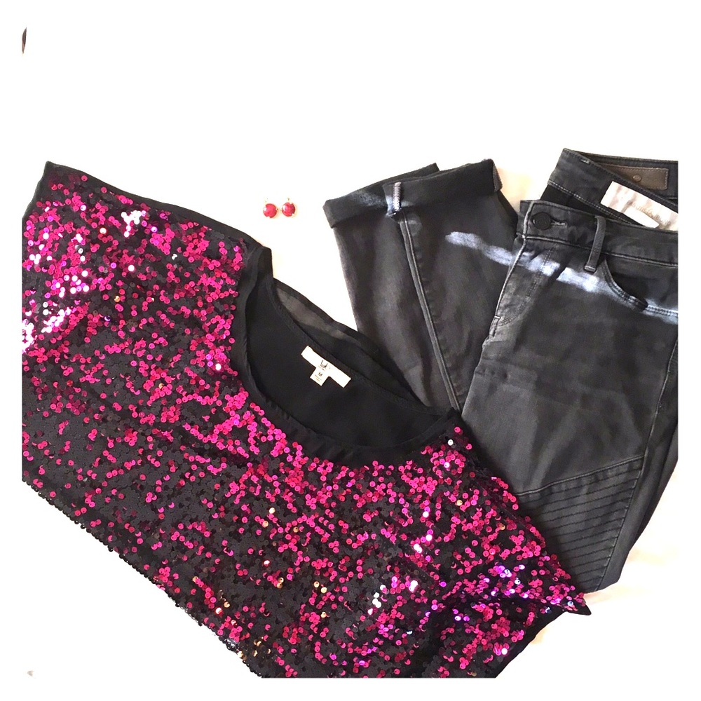 Sold- Ya oversized shear and sequin tunic