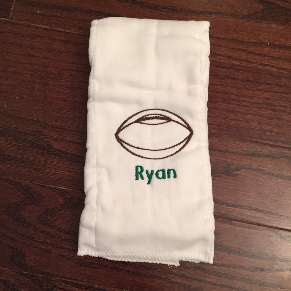 Brand new monogrammed burp cloth