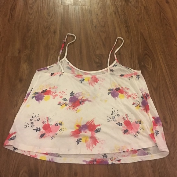 Cotton On White Floral Tank Top Crop Top Shirt - Picture 2 of 3
