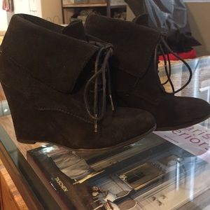 Zara Suede Wedge Booties