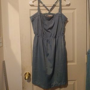 Cyan blue polyester dress