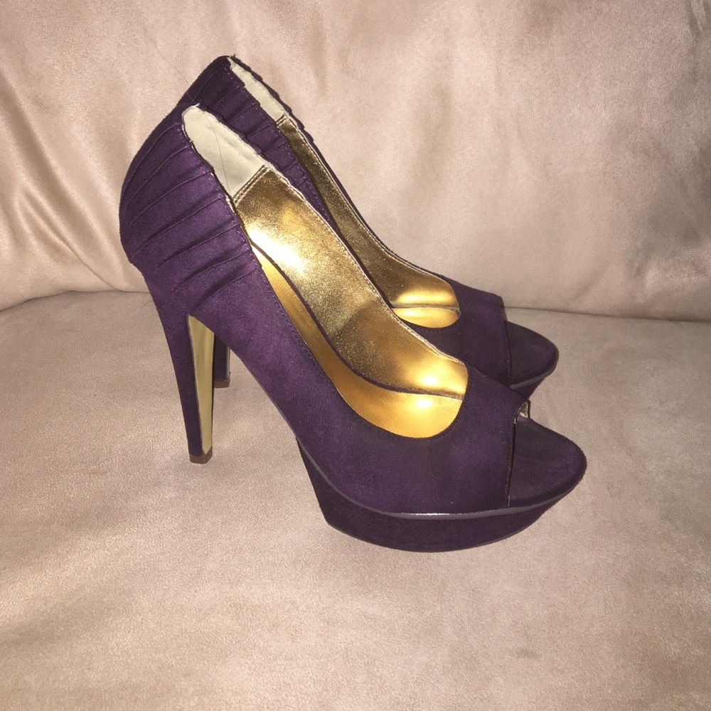 Purple Suede Ladies Stilettos Sexy High Heels