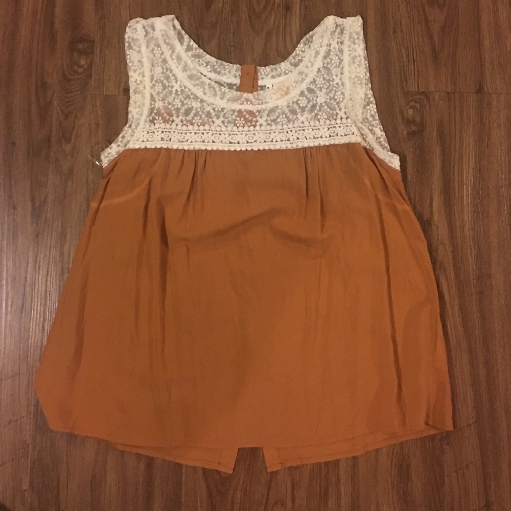 Brown Tan Women's Top Blouse