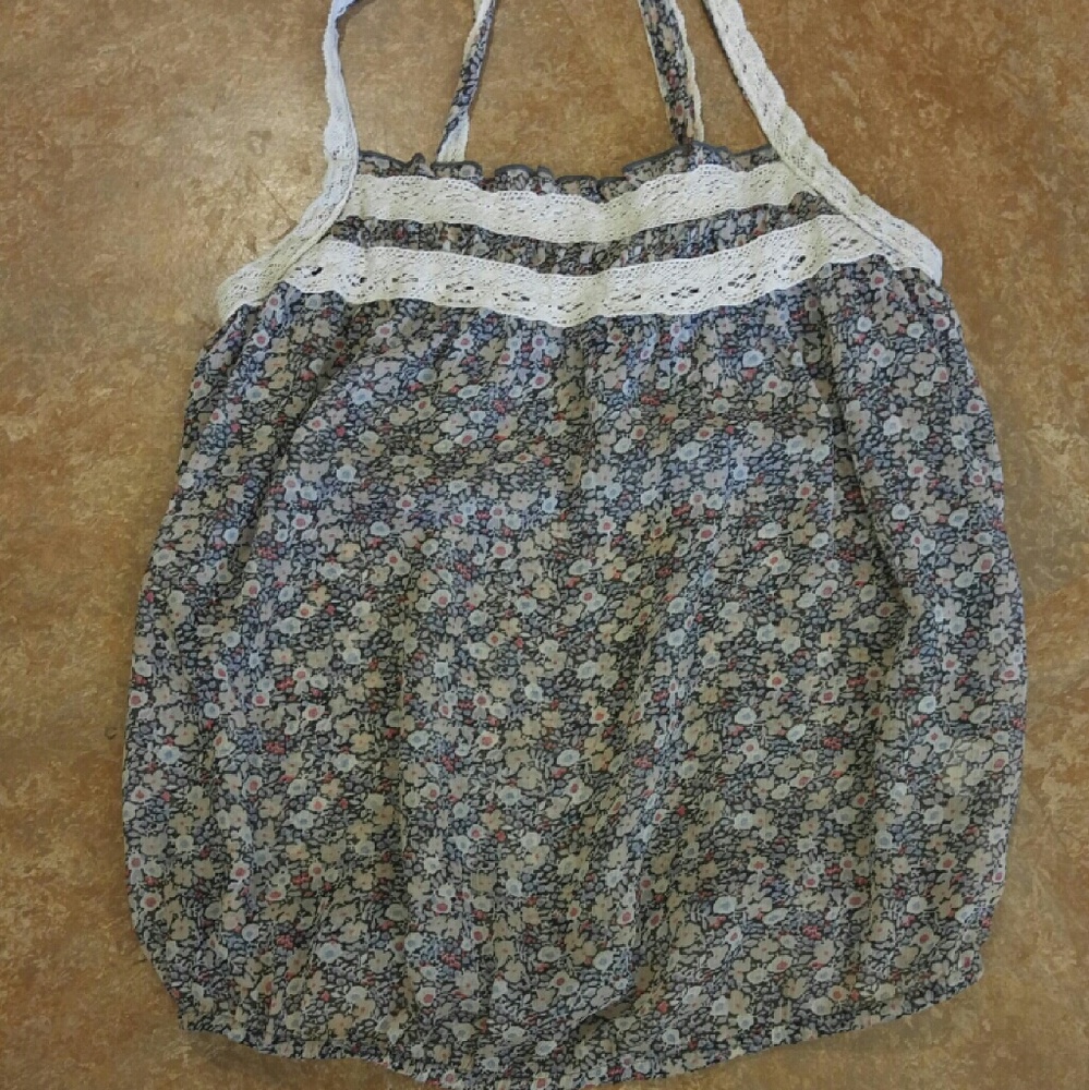 Sheer floral tank top