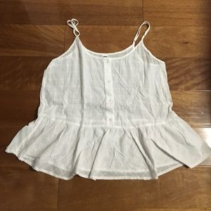 Sheer flowy peplum shirt