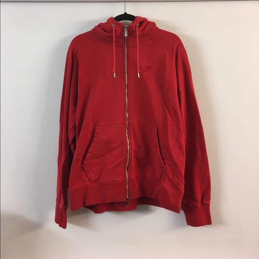 Nike Red Hooded Zip-Up Jacket
